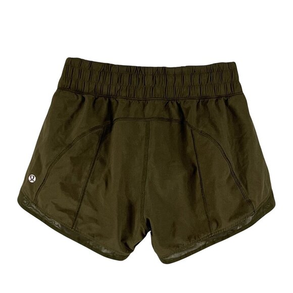 Lululemon Miles Ahead Womens 4 Olive Green Running Shorts Athleisure Sporty Gym - Picture 2 of 10